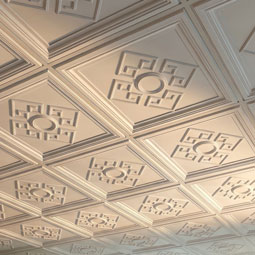 Ekena Millwork - CT24X24NE - Endurathane Nestor Ceiling Tile, 23 7/8"W x 23 7/8"H x 2 1/2"P. Factory Primed