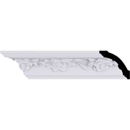 Ekena Millwork - MLD01X02X02RO - Endurathane Running Rose Crown Moulding, 1 7/8"H x 2"P x 2 7/8"F x 94 1/2"L, Factory Primed