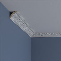 Ekena Millwork - MLD01X02X02RO - Endurathane Running Rose Crown Moulding, 1 7/8"H x 2"P x 2 7/8"F x 94 1/2"L, Factory Primed