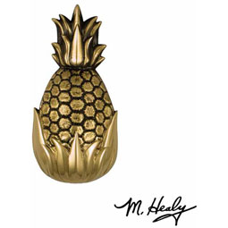 Michael Healy Designs - MHS11 - 3"W x 1 1/2"D x 6"H Michael Healy Hospitality Pineapple Door Knocker, Brass