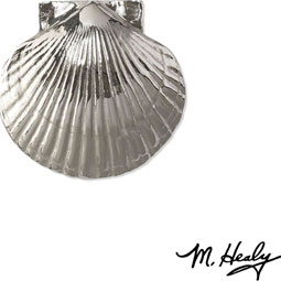 Michael Healy Designs - MHS32 - 4"W x 1 1/2"D x 3 3/4"H Michael Healy Sea Scallop Door Knocker, Nickel Silver