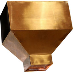 CopperCraft - CHINDCP - 12 1/2"W x 7 1/2"D x 12"H Industrial Conductor Head w/ 3" Round Outlet, Copper