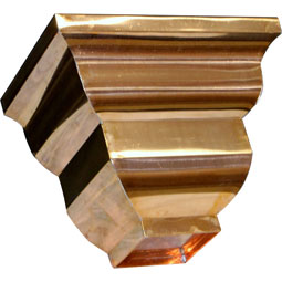 CopperCraft - CHESXCP4R - 13 3/4"W x 9 1/4"D x 11"H Essex Conductor Head w/ 4" Round Outlet, Copper