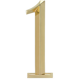 Whitehall Products LLC - WH11101 - 4"L x 1/2"W x 6"H Classic Number 1, Polished Brass