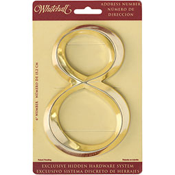 Whitehall Products LLC - WH11108 - 4"L x 1/2"W x 6"H Classic Number 8, Polished Brass