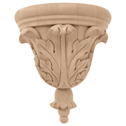 Osborne Wood Products, Inc. - BX1863 - 9 1/4"W x 5 1/4"D x 10 1/2"H Medium Half Round Acanthus Corbel