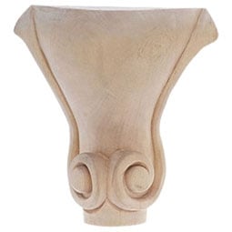 Osborne Wood Products, Inc. - BX1883 - 2 3/4"W x 2 3/4"D x 4 7/8"H Cabinet Leg