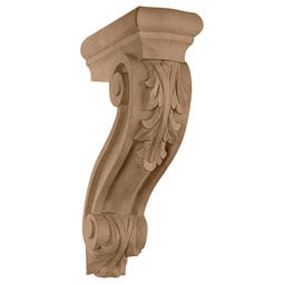 Osborne Wood Products, Inc. - BX1964 - 3 1/2"W x 8"D x 13"H Large Open Acanthus Corbel