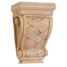Osborne Wood Products, Inc. - BX1965 - 3"W x 2"D x 4 1/2"H Mini Basket Weave Corbel