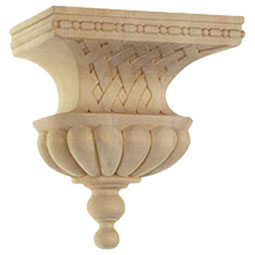 Osborne Wood Products, Inc. - BX1966 - 10 1/8"W x 7 3/4"D x 12"H Large Bell with Basket Weave Corbel