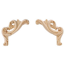 Osborne Wood Products, Inc. - BX2067 - 4 1/4"W x 5/8"D x 4 1/4"H Hand Carved Clipped Scroll Panel Moulding