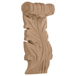 Osborne Wood Products, Inc. - BX2072 - 2 5/8"W x 3/4"D x 3 3/4"H Small Acanthus Pilaster Capital with Spool