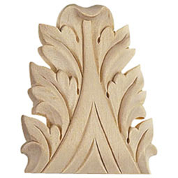 Osborne Wood Products, Inc. - BX2073 - 2 1/2"W x 1/2"D x 3"H Medium Acanthus Leaf Cabinet Onlay
