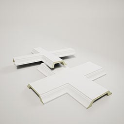 Ekena Millwork - CC08ICI04X20X20DE - Endurathane Inner Cross Intersection for 8" Deluxe Coffered Ceiling System (Kit), 20"W x 4"P x 20"L, Factory Primed