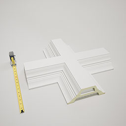 Ekena Millwork - CC08ICI04X20X20DE - Endurathane Inner Cross Intersection for 8" Deluxe Coffered Ceiling System (Kit), 20"W x 4"P x 20"L, Factory Primed