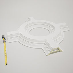 Ekena Millwork - CC08ICI04X36X36DE - Endurathane Inner Circle Intersection for 8" Deluxe Coffered Ceiling System (Kit), 36"W x 4"P x 36"L, Factory Primed