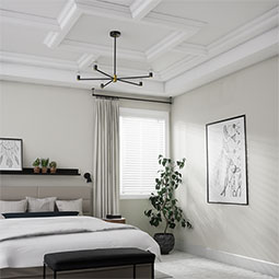 Ekena Millwork - CC08ICN04X14X14DE - Endurathane Inner Corner for 8" Deluxe Coffered Ceiling System (Kit), 14"W x 4"P x 14"L, Factory Primed