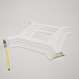 Ekena Millwork - CC08IDI04X36X36DE - Endurathane Inner Diamond Intersection for 8" Deluxe Coffered Ceiling System (Kit), 36"W x 4"P x 36"L, Factory Primed