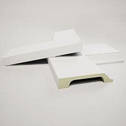 Ekena Millwork - CC08PIC04X14X14DE - Endurathane Perimeter Inside Corner for 8" Deluxe Coffered Ceiling System (Kit), 14"W x 4"P x 14"L, Factory Primed