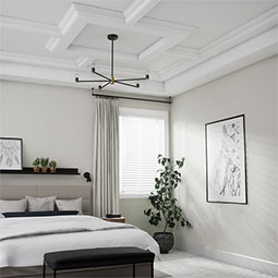 Ekena Millwork - CC08POC04X14X14DE - Endurathane Perimeter Outside Corner for 8" Deluxe Coffered Ceiling System (Kit), 14"W x 4"P x 14"L, Factory Primed