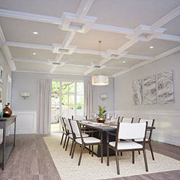 Ekena Millwork - CC08POC04X14X14DE - Endurathane Perimeter Outside Corner for 8" Deluxe Coffered Ceiling System (Kit), 14"W x 4"P x 14"L, Factory Primed