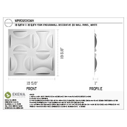 Ekena Millwork - WPYO - 19 5/8"W x 19 5/8"H York EnduraWall Decorative 3D Wall Panel