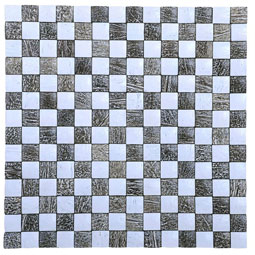 Ecotessa - CCT-20-PW - 16 1/2"W x 16 1/2"H x 1/4"D Kelapa Collection Natural Mosaic Tiles, Tumbled Patchwork (6/Pack)