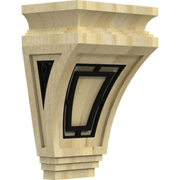 Ekena Millwork - CORWARTR - Arts and Crafts Corbel w/ IronCraft Traditional Inlay