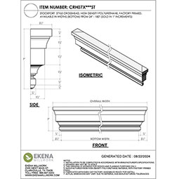 Ekena Millwork - CRH07XST - Endurathane Stockport Crosshead, 7 1/8", Factory Primed
