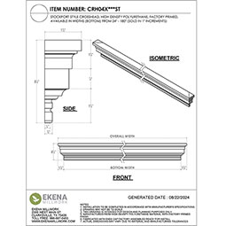 Ekena Millwork - CRH04XST - Endurathane Stockport Crosshead, 3 7/8", Factory Primed