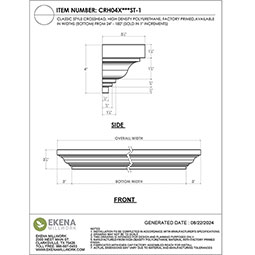 Ekena Millwork - CRH04XST-1 - Endurathane Classic Crosshead, 4 1/2", Factory Primed
