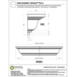 Ekena Millwork - CRH06XST-3 - Endurathane Stanford Crosshead, 5 3/4", Factory Primed