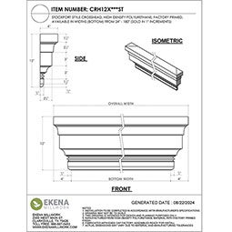 Ekena Millwork - CRH12XST - Endurathane Stockport Crosshead, 11 7/8", Factory Primed