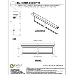 Ekena Millwork - CRH14XST - Endurathane Craftsman Crosshead, 13 3/4", Factory Primed