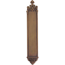 Brass Accents - A04-P5640 - 3 3/8"W x 23 3/4"H Gothic Push Plate
