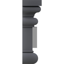 Ekena Millwork - CRH03XBE-DE - Endurathane Bedford Crosshead w/ Dentil Trim, 3 1/2", Factory Primed