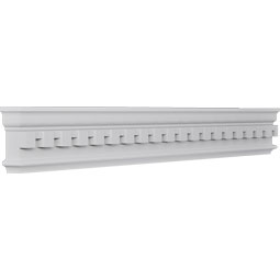 Ekena Millwork - CRH05XHO-DE - Endurathane  Holmdel Crosshead w/ Dentil Trim, 4 5/8", Factory Primed