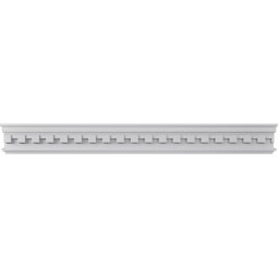 Ekena Millwork - CRH05XHO-DE - Endurathane  Holmdel Crosshead w/ Dentil Trim, 4 5/8", Factory Primed