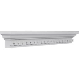 Ekena Millwork - CRH05XST-DE - Endurathane Stratford Crosshead w/ Dentil Trim, 5", Factory Primed