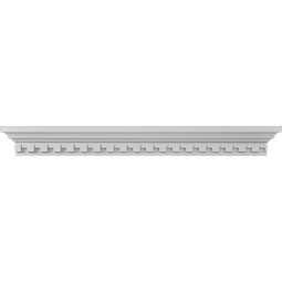 Ekena Millwork - CRH05XST-DE - Endurathane Stratford Crosshead w/ Dentil Trim, 5", Factory Primed