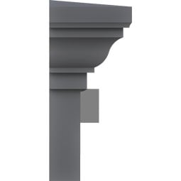 Ekena Millwork - CRH06X-DE - Endurathane Traditional Crosshead w/ Dentil Trim, 6", Factory Primed