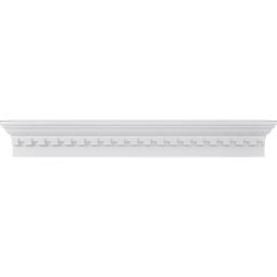 Ekena Millwork - CRH06X-DE - Endurathane Traditional Crosshead w/ Dentil Trim, 6", Factory Primed