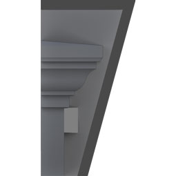 Ekena Millwork - CRH06XKA-DE - Endurathane Traditional Crosshead w/ Deco Keystone & Dentil Trim, 6", Factory Primed