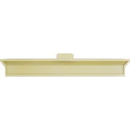 Ekena Millwork - CRH06XKA-DE - Endurathane Traditional Crosshead w/ Deco Keystone & Dentil Trim, 6", Factory Primed