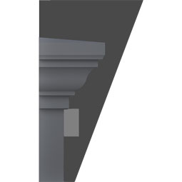 Ekena Millwork - CRH06XKF-DE - Endurathane Traditional Crosshead w/ Flat Keystone & Dentil Trim, 6", Factory Primed