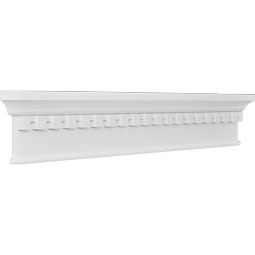Ekena Millwork - CRH06XPN-1-DE - Endurathane Craftsman Crosshead w/ Dentil Trim, 6 1/8", Factory Primed