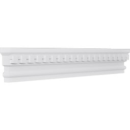 Ekena Millwork - CRH06XPN-3-DE - Endurathane Panel Crosshead w/ Dentil Trim, 5 1/2", Factory Primed
