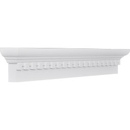 Ekena Millwork - CRH06XST-1-DE - Endurathane Strickland Crosshead w/ Dentil Trim, 6 1/4", Factory Primed