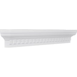 Ekena Millwork - CRH06XST-2-DE - Endurathane Stafford Crosshead w/ Dentil Trim, 5 1/2", Factory Primed