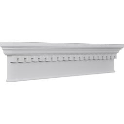 Ekena Millwork - CRH07XBT-DE - Endurathane Craftsman Crosshead with Bottom Trim, & Dentil Trim, 7 1/4", Factory Primed